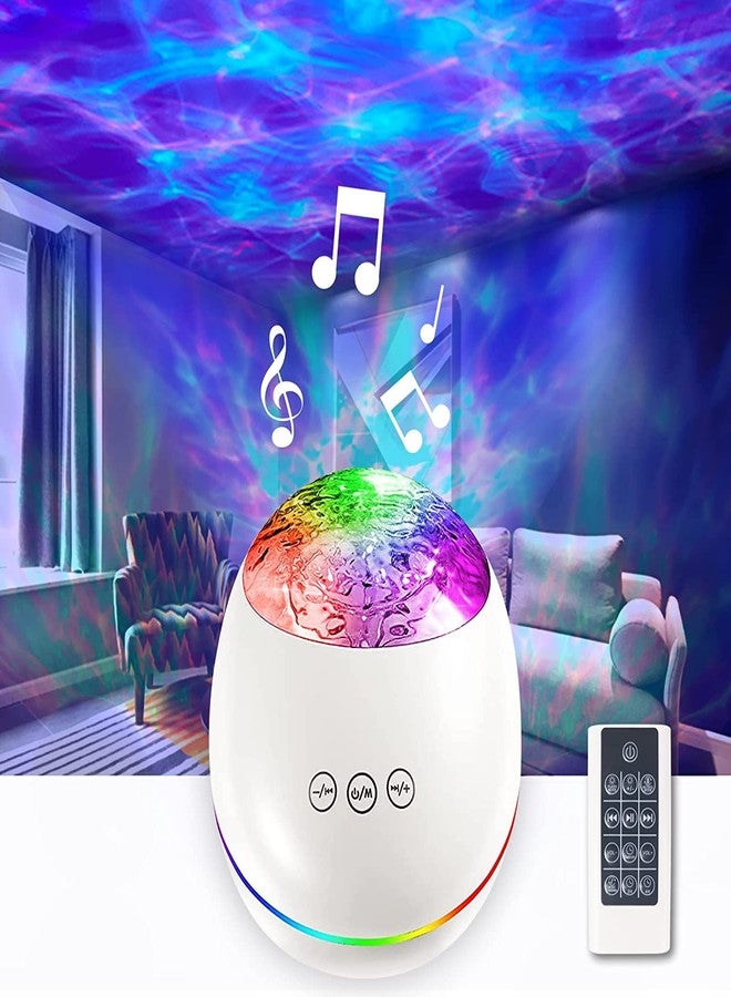 Abhsant Ocean Wave Projector Night Light Lamp Wireless Music Player Remote Control Water Wave Color Led Projector for Baby - Image 1