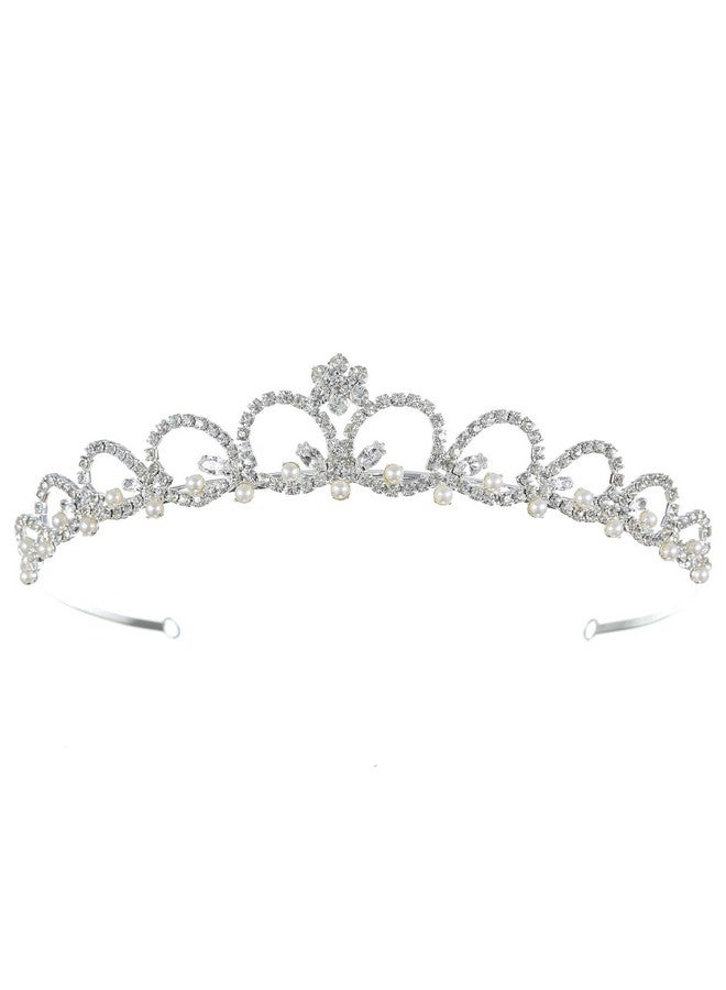 SAMKY Bride'S Wedding Tiara Bridal Crown Crystal Pearl Headpiece Hair Accessories For Woman - Image 1