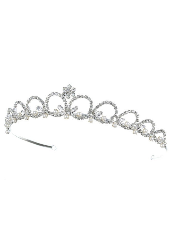 SAMKY Bride'S Wedding Tiara Bridal Crown Crystal Pearl Headpiece Hair Accessories For Woman - Image 2