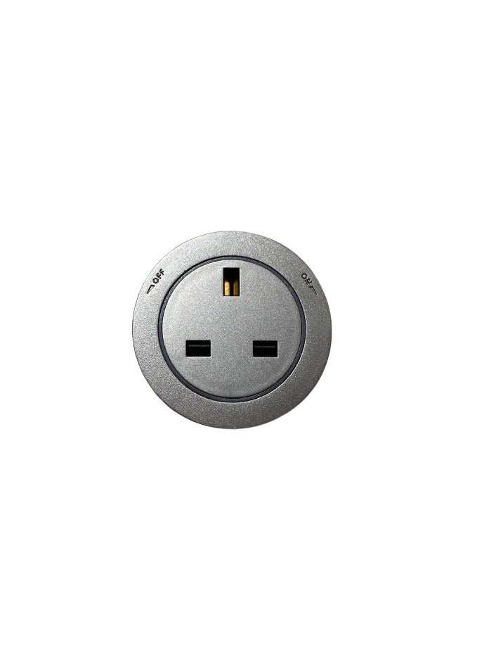 13A 3 Pin socket GREY for power track Power Track Socket Wall Mounted Sliding Rail 