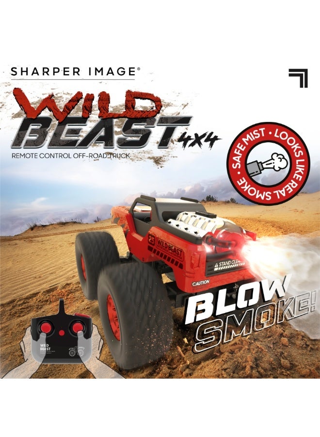 Sharper Image® Wild Beast 4x4 Remote Control Off-Road Truck, Smoke & Lights Effect, Rechargeable Batteries, Ideal Gift for RC Car Collectors & Kids 6+ Years - Image 4