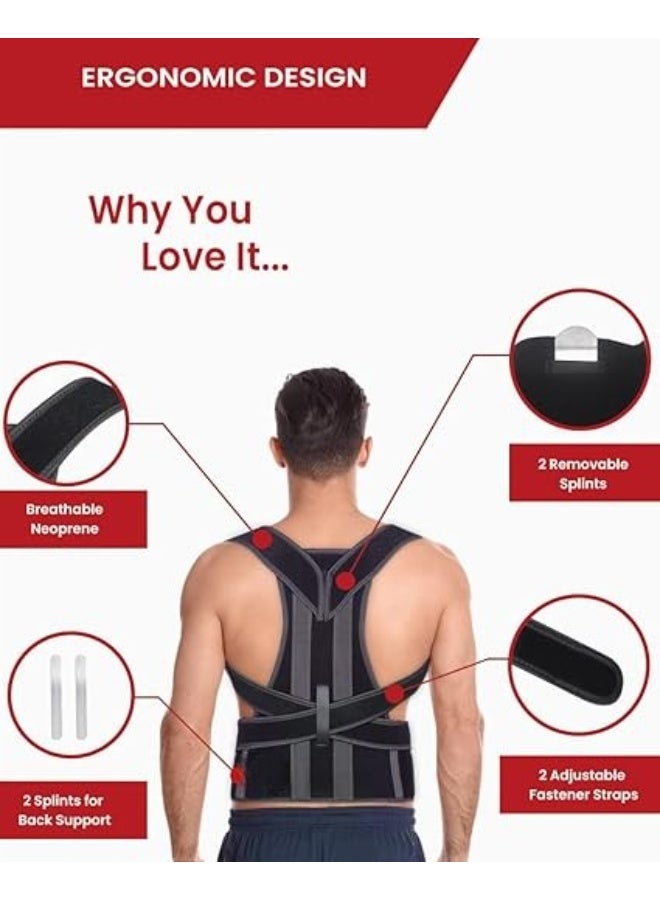 Full Back Posture Corrector Brace - Adjustable Lumbar & Upper Back Support - Strong Pain Relief for Men & Women - Easy to Use - Image 4