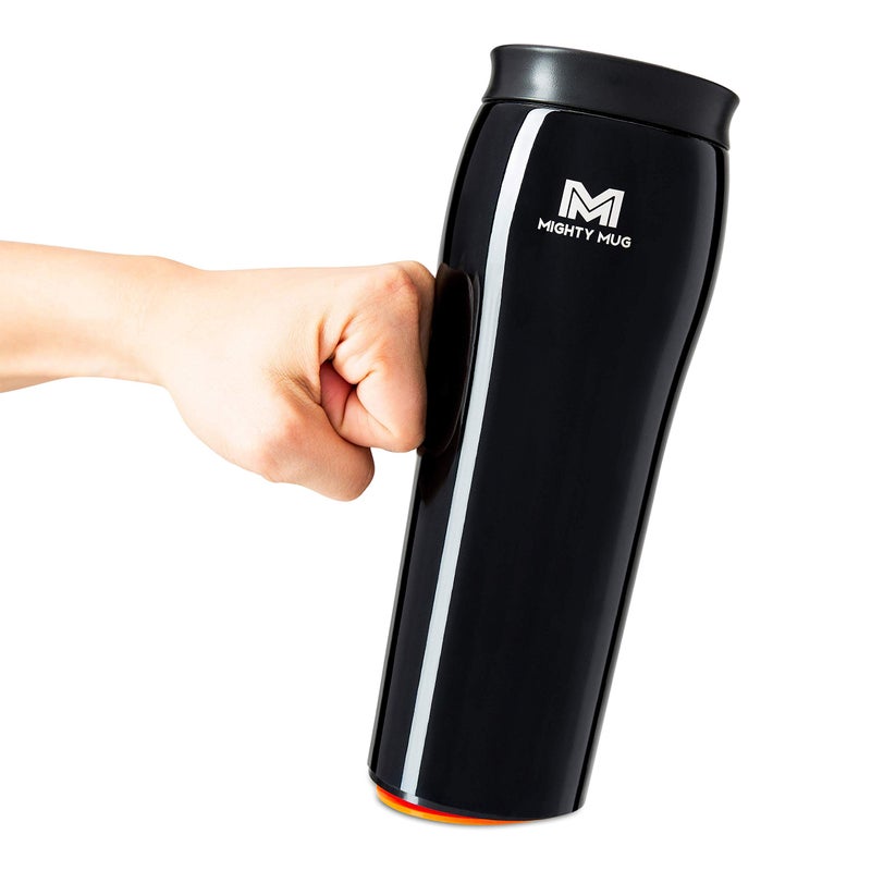 Mighty Mug | The Untippable Mug | Grips When Hit, Lifts for Sips | Insulated Stainless Steel Tumbler | Cupholder Friendly | Gifts for Women Men All | Leakproof | 6 Hour Hot / 24 Cold | 16oz | Midnight - Image 1