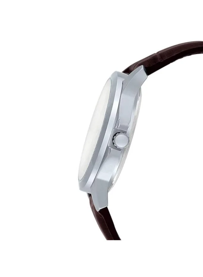 CASIO Men's Men's Leather Analog Watch MTP-V300L-7AUDF - 41.5 mm