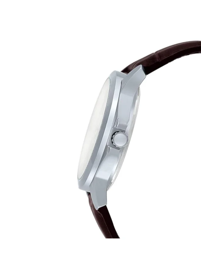 CASIO Men's Men's Leather Analog Watch MTP-V300L-7AUDF - 41.5 mm