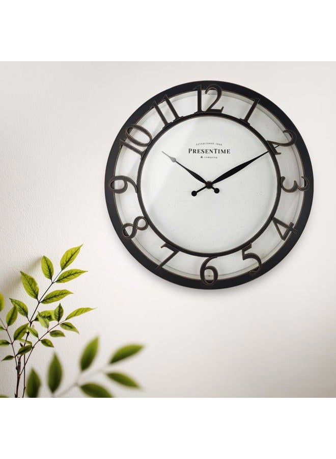 Presentime & Co 13" Farmhouse Series Wall Clock, Vintage Style, Retro Clock, Silent No Ticking, Raised 3D Arabic Numeral, Oil Rubbed Bronze Finish. - Image 5