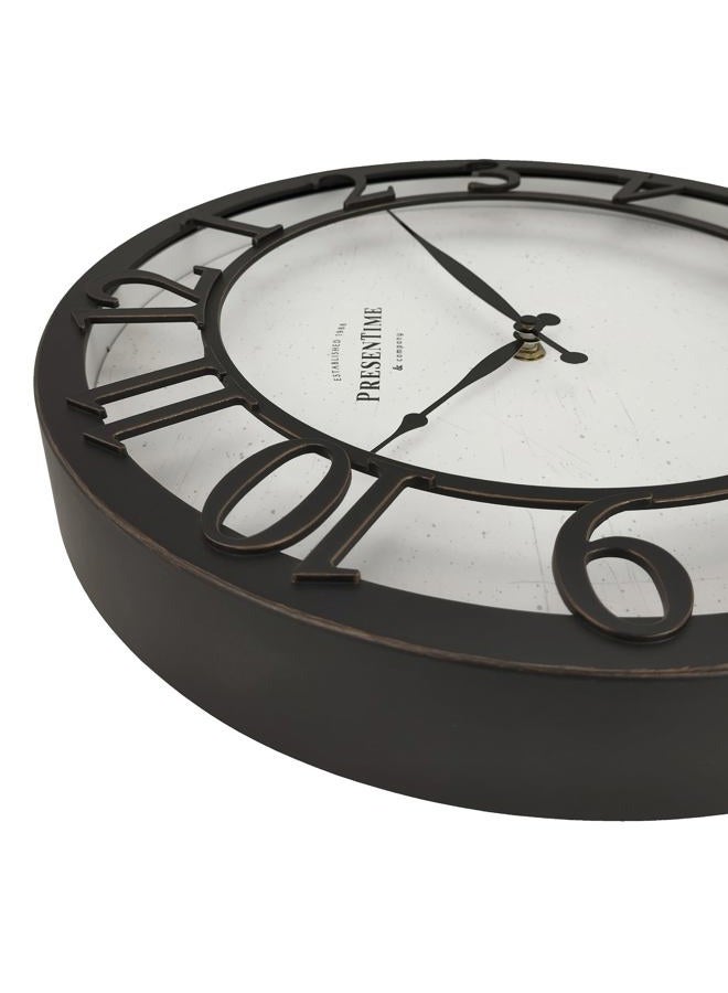 Presentime & Co 13" Farmhouse Series Wall Clock, Vintage Style, Retro Clock, Silent No Ticking, Raised 3D Arabic Numeral, Oil Rubbed Bronze Finish. - Image 4