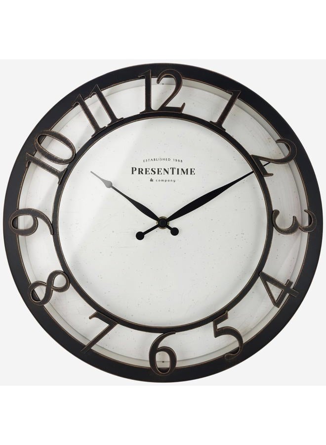 Presentime & Co 13" Farmhouse Series Wall Clock, Vintage Style, Retro Clock, Silent No Ticking, Raised 3D Arabic Numeral, Oil Rubbed Bronze Finish. - Image 1