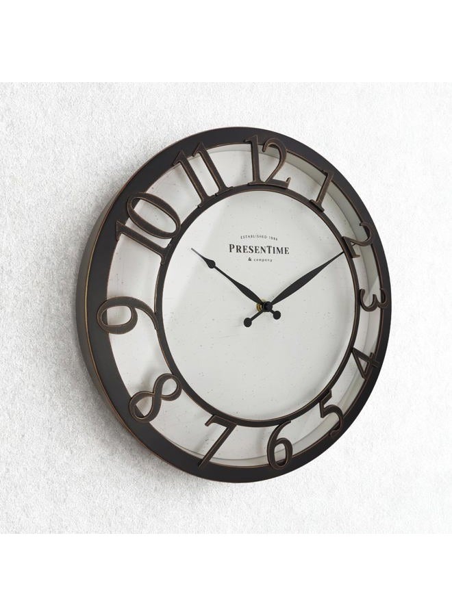 Presentime & Co 13" Farmhouse Series Wall Clock, Vintage Style, Retro Clock, Silent No Ticking, Raised 3D Arabic Numeral, Oil Rubbed Bronze Finish. - Image 3