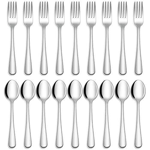 Hiware 24piece Forks and Spoons Silverware Set Food Grade Stainless Steel Flatware Cutlery Set for Home Kitchen and Restaurant Mirror Polished Dishwasher Safe