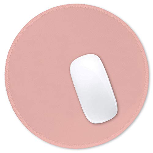 Hsurbtra Mouse Pad, Premium-Textured Small Round Mousepad 8.7 x 8.7 Inch Warm Pink, Stitched Edge Anti-Slip Waterproof Rubber Pretty Cute Computer Mat for Office Home Gaming Laptop Men Women Kids - Image 1