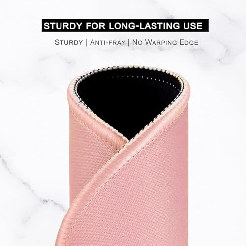 Hsurbtra Mouse Pad, Premium-Textured Small Round Mousepad 8.7 x 8.7 Inch Warm Pink, Stitched Edge Anti-Slip Waterproof Rubber Pretty Cute Computer Mat for Office Home Gaming Laptop Men Women Kids - Image 4