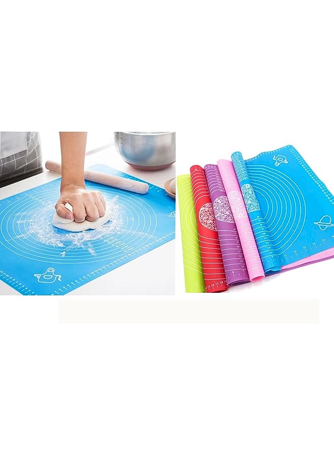 ECVV Silicone Baking Mat For Pastry Rolling With Measurements, Liner Heat Resistance Table Placemat Pad Pastry Board, REUsable Non-Stick Silicone Baking Mat For Housewife, (ASSORTED) - Image 1