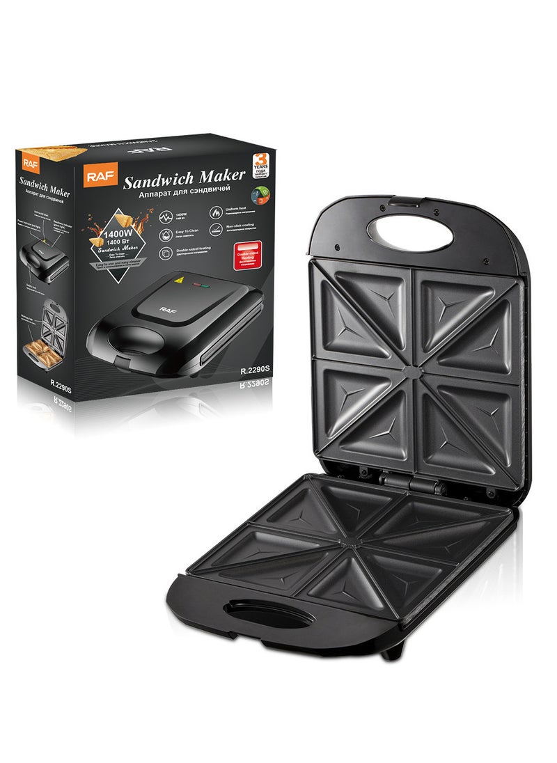 RAF - 8 Slice Non Stick Personal Breakfast Bread Toaster Triangle Sandwich Maker 1400W Automatic Temperature Control for Home Use - Image 1