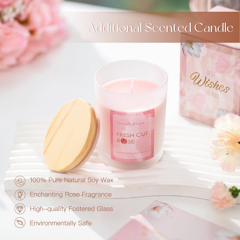 Candeldo Mom Birthday Gifts for Women: Candle Warmer Lamp with Scented Candles Dimmable Pink Flower Wax Warmer with Timer Mothers Day Housewarming Gift - Image 3