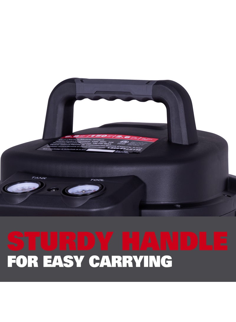 ecomax ضاغط هواء إيكوماكس 23 لتر، خالي من الزيت، 1400 واط، 8-10 بار، خزان فطيرة - Image 5