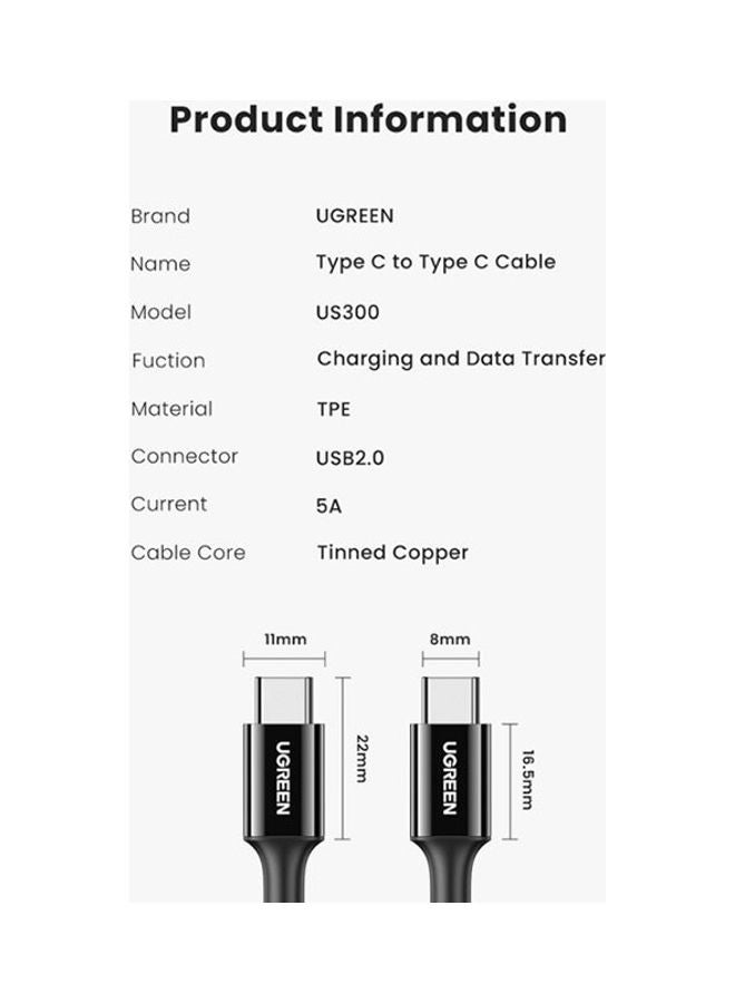 Ugreen Type-C To Type-C Charging Cable 5A 1M - Image 2