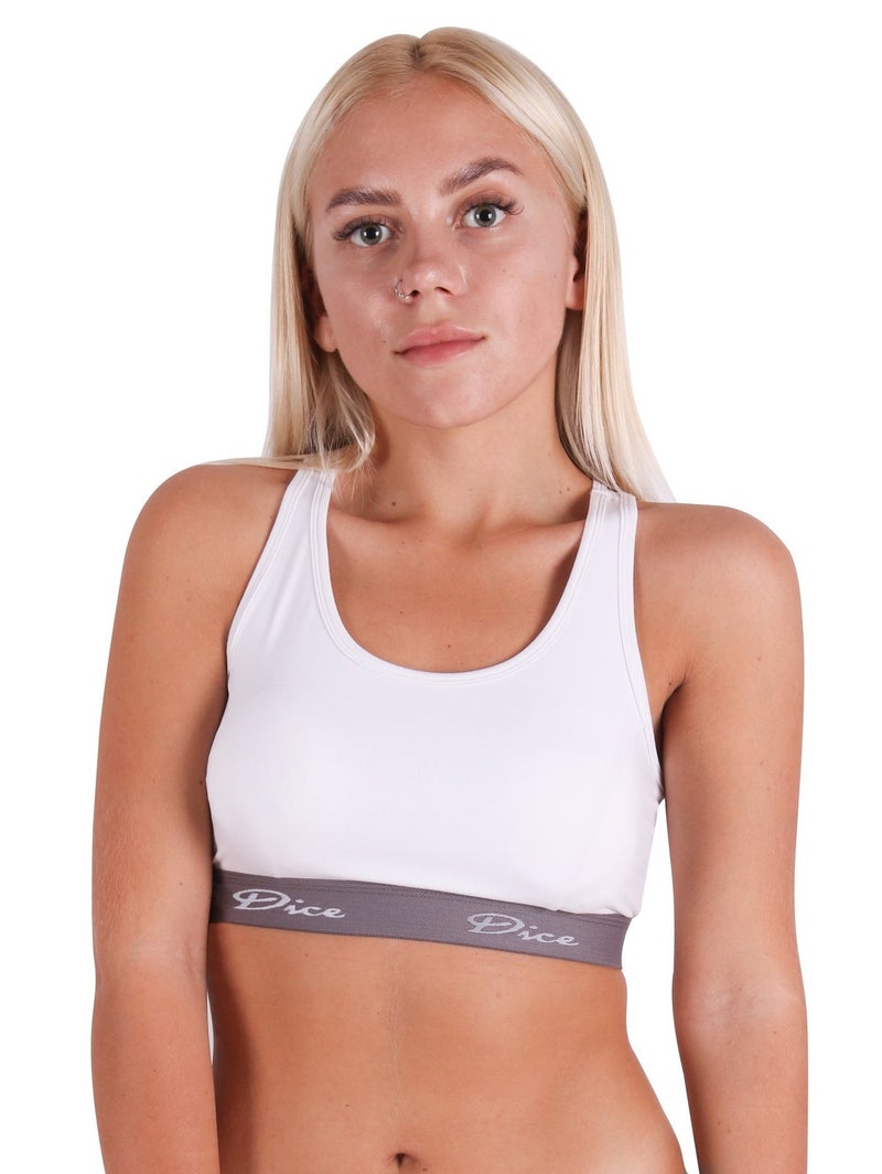 Dice® Women Soft Non Padded Bra Bundle of 2 White & Blue - Image 3