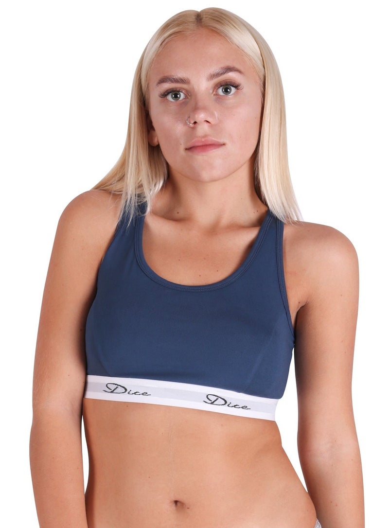 Dice® Women Soft Non Padded Bra Bundle of 2 White & Blue - Image 4