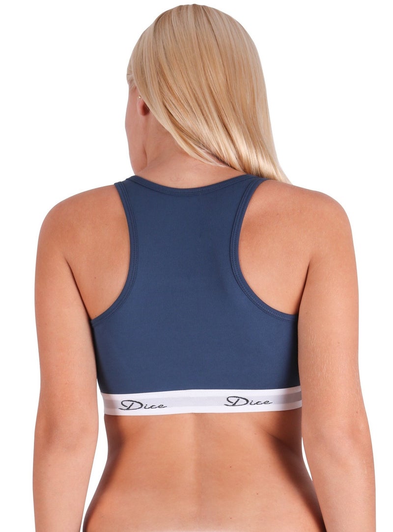 Dice® Women Soft Non Padded Bra Bundle of 2 White & Blue - Image 5