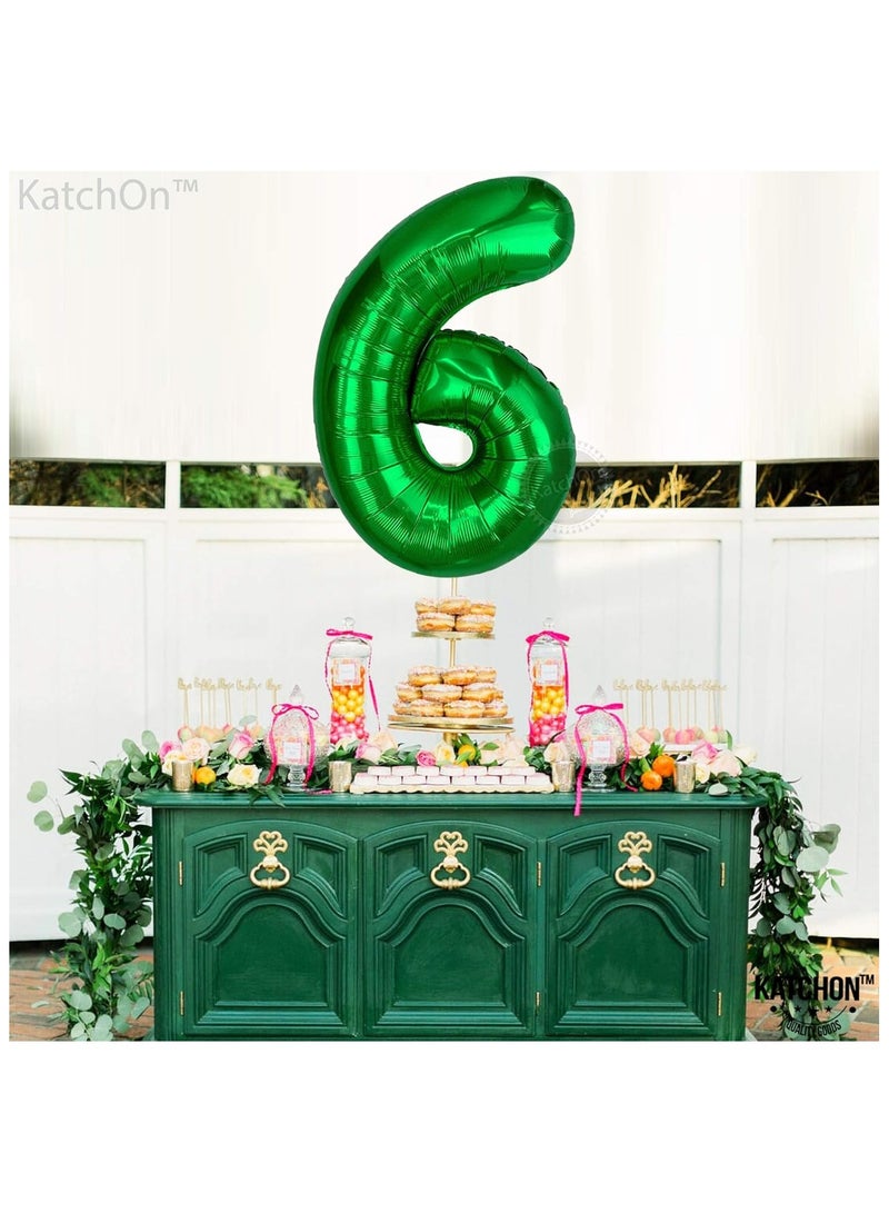 KATCHON Green Number 6 Balloon for 6th Birthday Decoration - Image 4