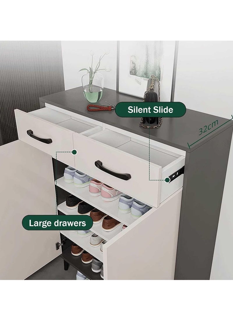 Shoe Storage Shoe Racks Storage for Hallway, Shoe Cabinets with Adjustable Shelves Organizer Shoe Storage with Doors and Drawers