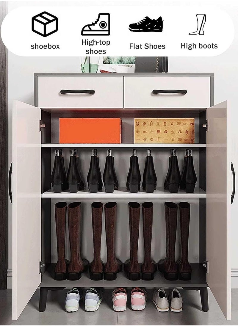 Shoe Storage Shoe Racks Storage for Hallway, Shoe Cabinets with Adjustable Shelves Organizer Shoe Storage with Doors and Drawers