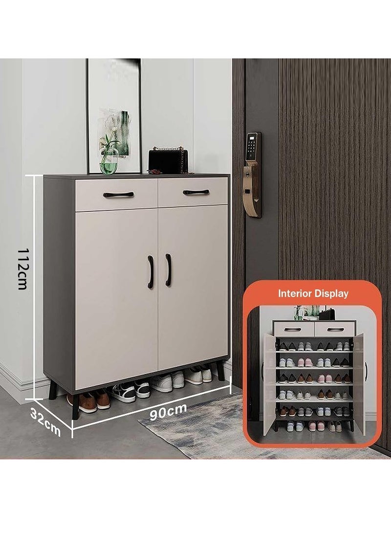 Shoe Storage Shoe Racks Storage for Hallway, Shoe Cabinets with Adjustable Shelves Organizer Shoe Storage with Doors and Drawers