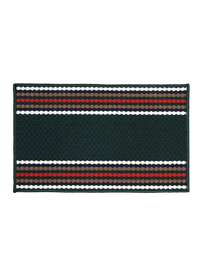 Status Contract Anti Slip Front Door Mat | Living Room Rug for Entrance Doors ,Dark Green Doormat with Red, White, and Brown Striped Pattern, 45 X 75 Cm - Image 2