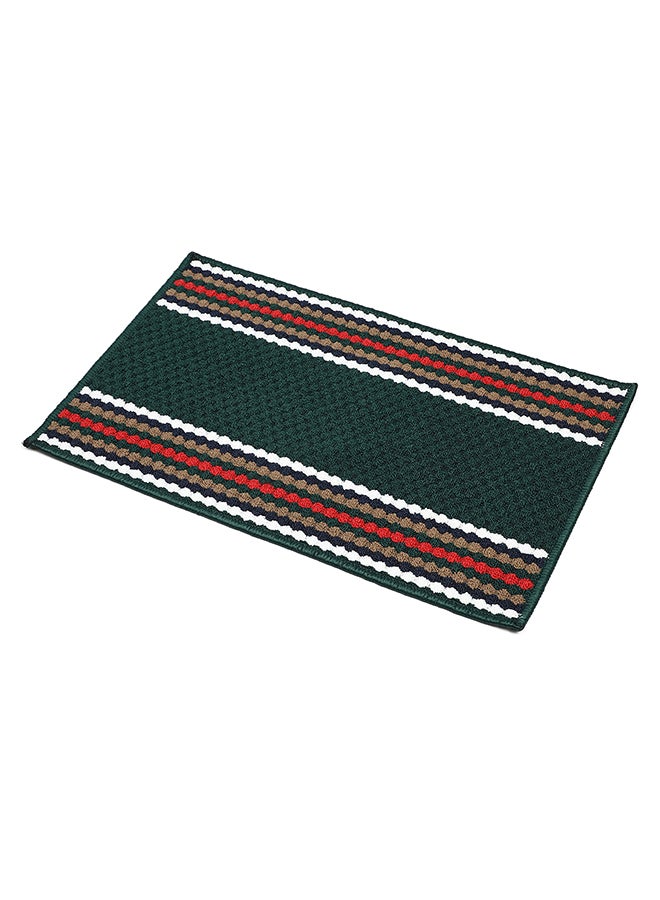 Status Contract Anti Slip Front Door Mat | Living Room Rug for Entrance Doors ,Dark Green Doormat with Red, White, and Brown Striped Pattern, 45 X 75 Cm - Image 3