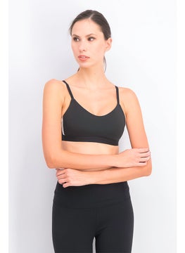 Women Padded Sports Bra, Black and White