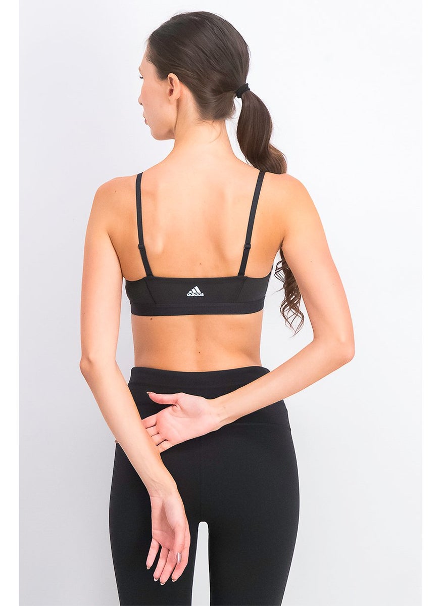 Adidas - Women Padded Sports Bra, Black and White - Image 1