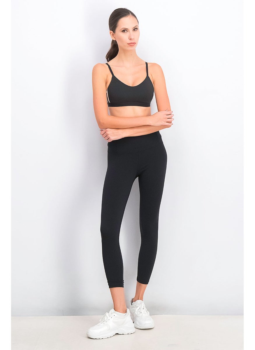 Adidas - Women Padded Sports Bra, Black and White - Image 1