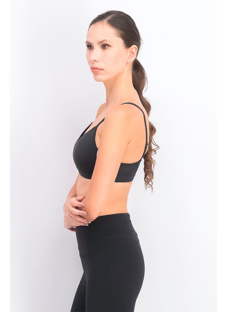 Adidas - Women Padded Sports Bra, Black and White - Image 1