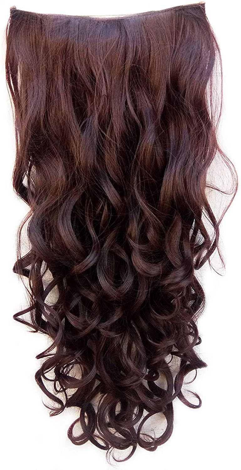 CHANDERKASH Synthetic Fibre Hair Extension with 5 Clips Dark Brown 24 Inch_Hair Acessories - Image 1