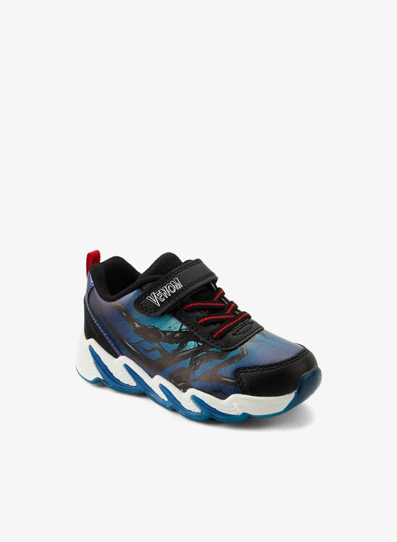 Marvel Boys Venom Print Light-Up Ankle School Sneakers