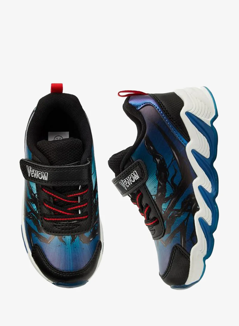Marvel Boys Venom Print Light-Up Ankle School Sneakers