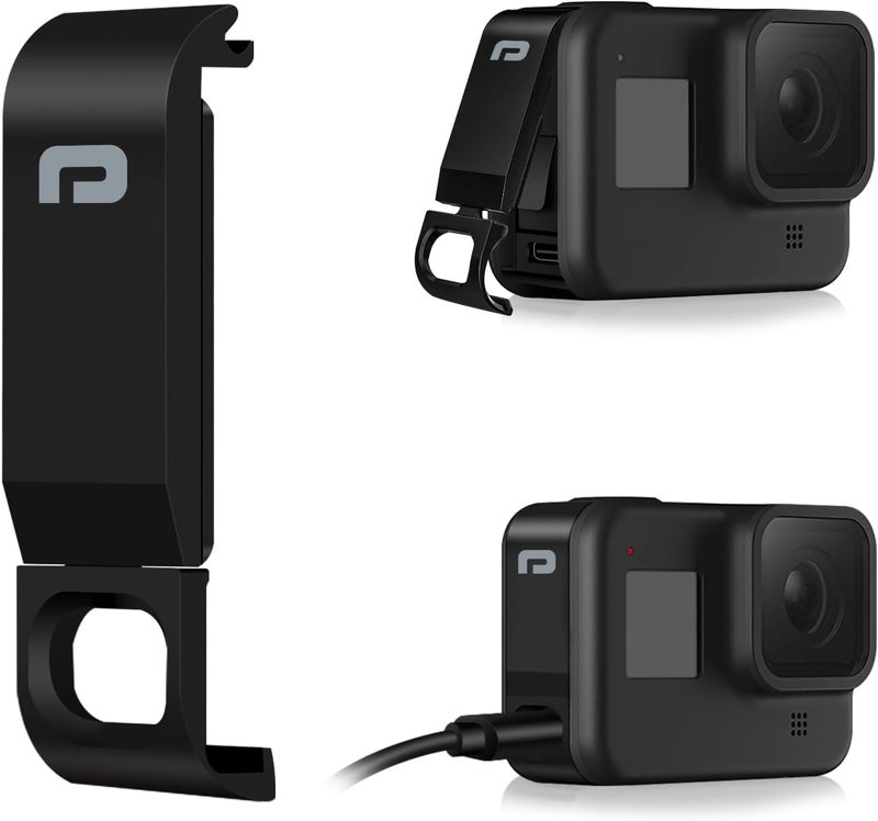 ParaPace Replacement Side Door for GoPro Hero 8 Black,USB Pass Through Charging Battery Cover Removable Type-C Port Adapter Repair Part Camera Accessories(PP-227) - Image 1