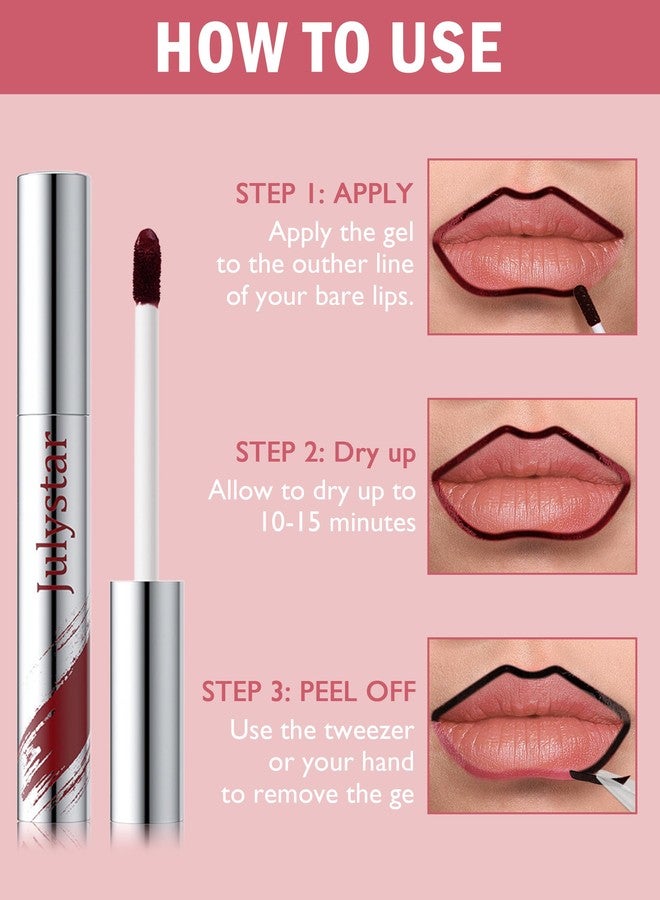 Jutqut Lip Liner Stain Peel Off, Peel Off Lip Tint with Natural Finish, Long Lasting, Waterproof, Smudge-proof, Transfer-Proof, Highly Pigmented Color, Easy to Use #01Nude Pink - Image 5