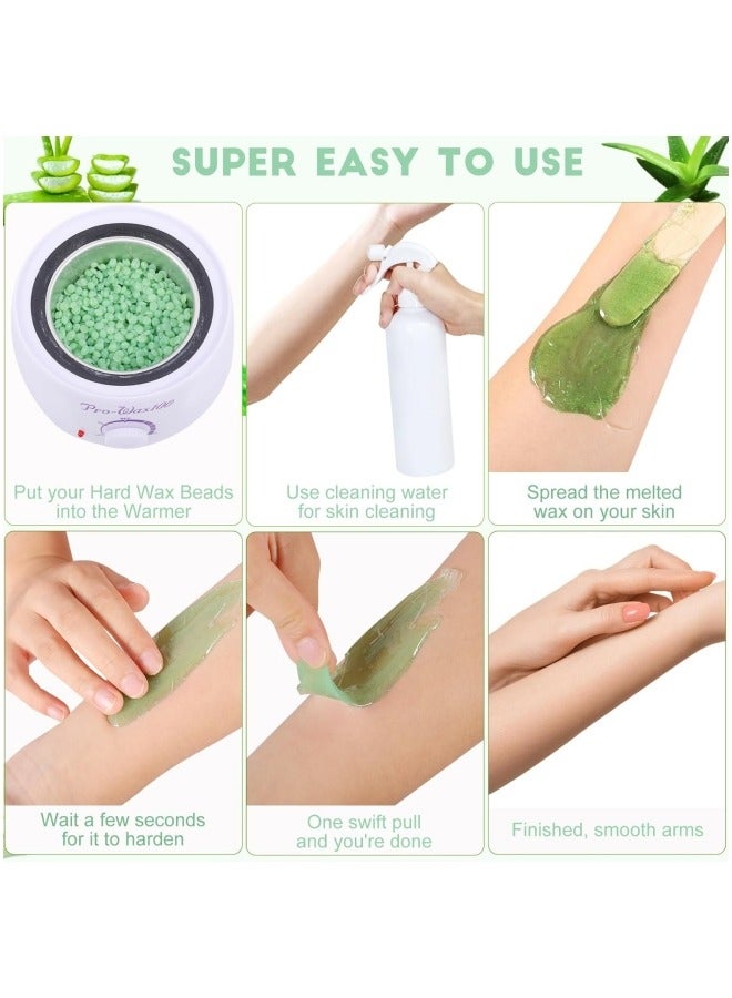 Hard Wax Beads, Bikini Waxing Beans for Hair Removal, Women Wax for Face, Leg, Chest, Back and Lip(Aloe Scent)