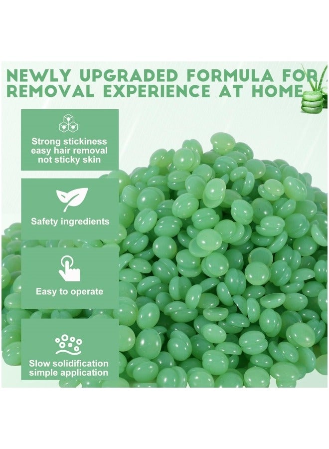 Hard Wax Beads, Bikini Waxing Beans for Hair Removal, Women Wax for Face, Leg, Chest, Back and Lip(Aloe Scent)