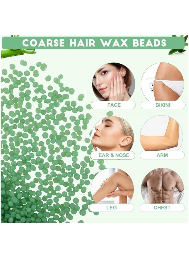 Hard Wax Beads, Bikini Waxing Beans for Hair Removal, Women Wax for Face, Leg, Chest, Back and Lip(Aloe Scent)