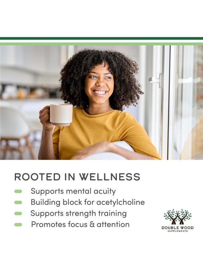 Double Wood Supplements Alpha GPC Choline Capsules - 60 Count, 600mg Servings - Brain Support Aid that Supports Focus, Memory, Motivation, and Energy - (Made in the USA) Brain Support Supplement by Double Wood Supplements - Image 2