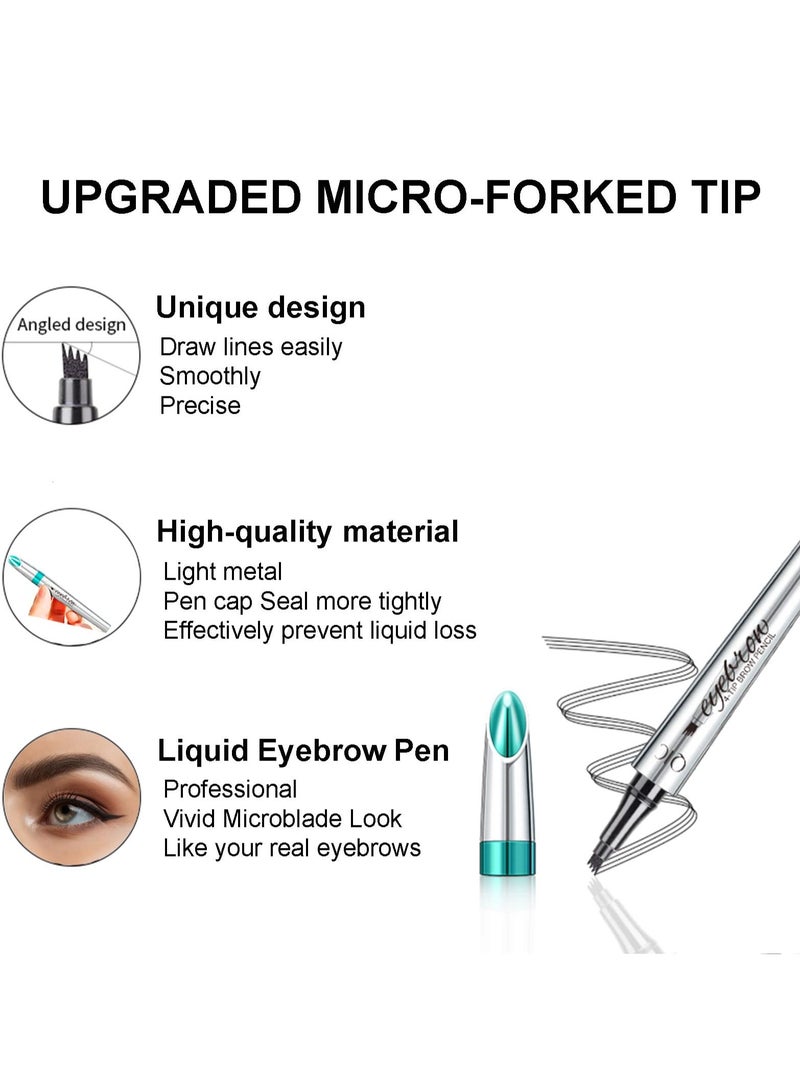QIC Eyebrow Tattoo Pen Long Lasting 4 Tip Eyebrow Pen Smudge proof Liquid Eyebrow Pencil Eye Makeup for Women and Girls No.03 Red Brown - Image 5