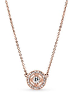 PANDORA Vintage Round Collier Adjustable Necklace and Clear Cubic Zirconia in 14k Rose Gold