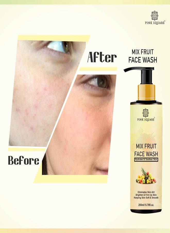 Pink Square Mix Fruit Deep Cleansing Face Wash/Fash Cleanser For Visibly Glowing Skin For All Skin Types, Pack of 3 of 200ml - Image 4