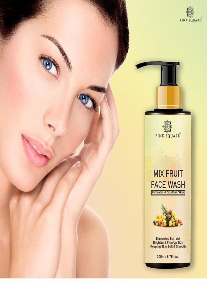 Pink Square Mix Fruit Deep Cleansing Face Wash/Fash Cleanser For Visibly Glowing Skin For All Skin Types, Pack of 3 of 200ml - Image 1