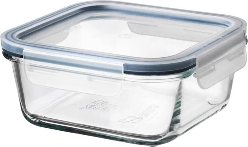 Ikea 365+ 600 ml 15X15X7 cm Square Vacuum Storage Container with Lid Glass - Plastic