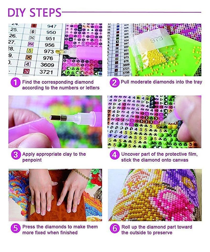 BLINE 5D Diamond Painting by Number Kit, 40 * 50cm Full Drill Diamond Painting Rhinestone Embroidery Pictures for Adults Kids Relaxation and Home Wall Decor - Image 5