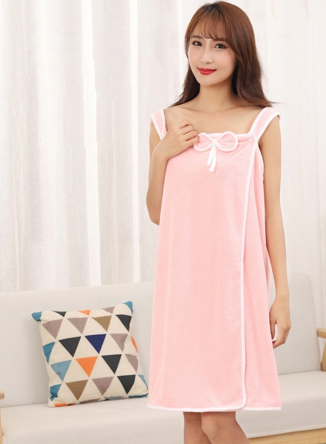 DUNISO Women's Bath Robe, Off Shoulder Wearable Bath Towel Quick Dry Lightweight Highly Water Absorbent Beach Spa Gym Bathrobes Slip Dress Bathing Shower Cover Up Tube Dress Nightwear Sleeping Robe - Image 2